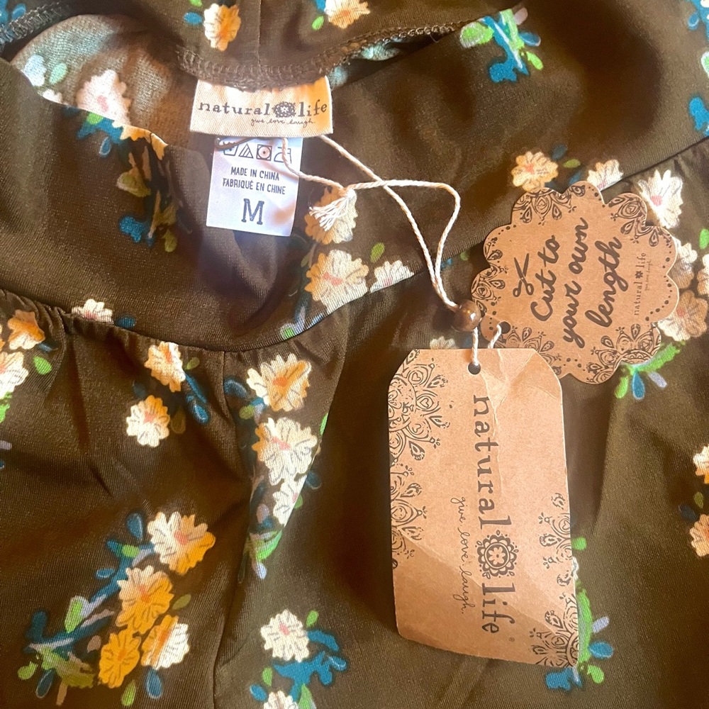 NATURAL LIFE Floral Boot Cut Pants - Green and White - Picture 2 of 3